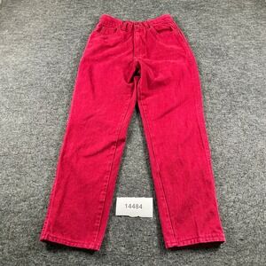 VTG Jordache Basics Jeans Womens 7/8 Red Denim Cotton Stretch Dark Wash Tapered